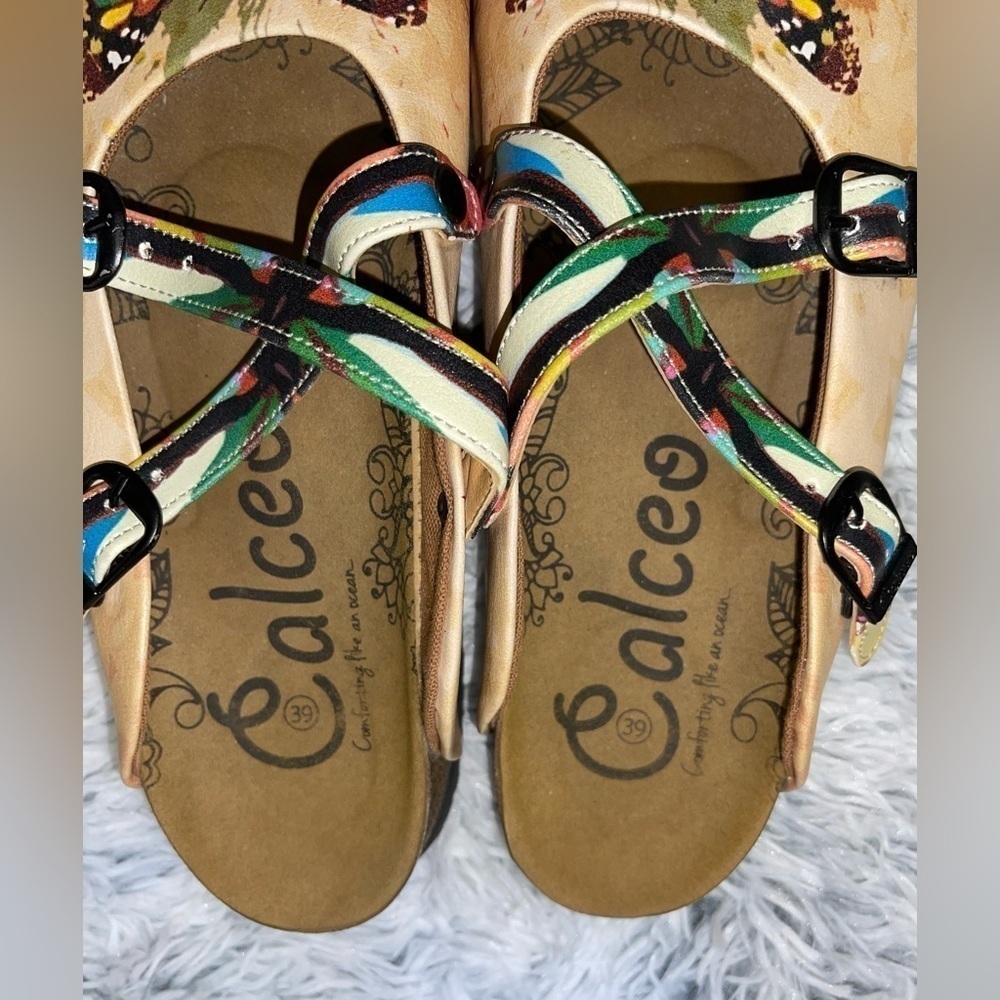 Calceo COLORFUL BUTTERFLIED PATTERNED CLOGS Size 39 - Picture 4 of 9